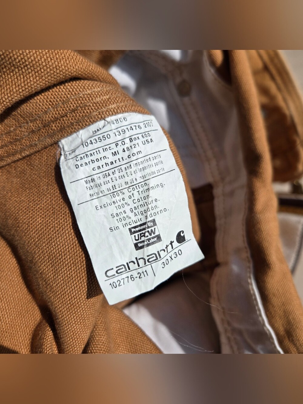 Carhartt Duck Bib Overalls 102776 Mens Size 30x28 Relaxed Fit Workwear Brown - Picture 9 of 13